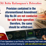 Withdrawal of Amendment Slip No.04 dated 18.02.2026 to G&SR Rule Book 1983 of Northern Railway