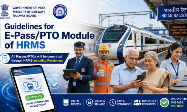 Guidelines for e-Pass/PTO Module of HRMS – All Passes/PTOs will be generated through HRMS including Pensioners