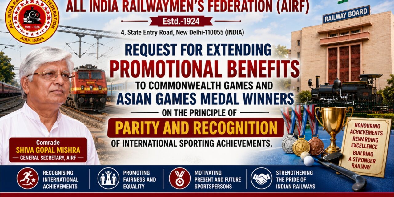 Request for extending promotional benefits to Commonwealth Games and Asian Games Medal Winners on the principle of parity and recognition of international sporting achievements.