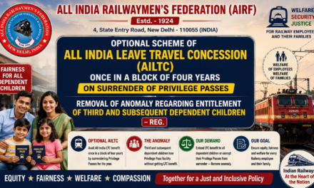 Optional Scheme of All India Leave Travel Concession (AILTC) once in a Block of Four Years on Surrender of Privilege Passes – Removal of anomaly regarding entitlement of third and dependent children – Reg.