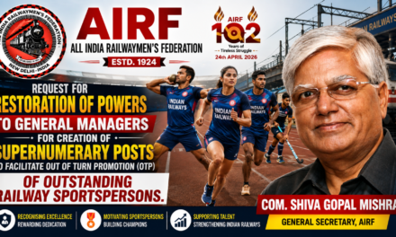Request for restoration of powers to General Managers for creation of supernumerary posts to facilitate Out of Turn Promotion (OTP) of outstanding Railway sportspersons.