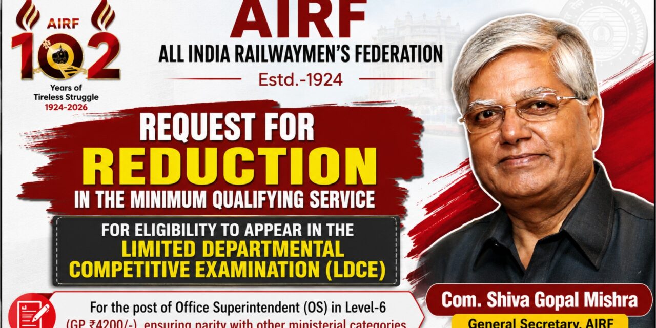 Request for reduction in the minimum qualifying service for eligibility to appear in the Limited Departmental Competitive Examination (LDCE)