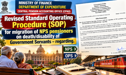 Revised Standard Operating Procedure (SOP) for migration of NPS pensioners on death/disability of Government Servants – regarding